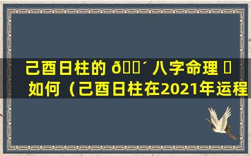 己酉日柱的 🐴 八字命理 ☘ 如何（己酉日柱在2021年运程）